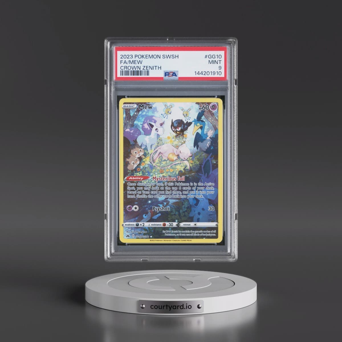 2023 Pokémon Sword and Shield Crown Zenith #GG10 Mew - Full Art (PSA 9 MINT)