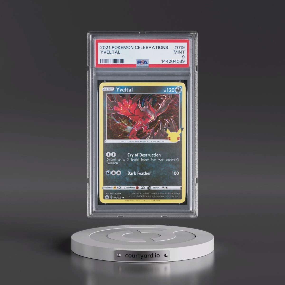2021 Pokémon Celebrations #019 Yveltal (PSA 9 MINT)