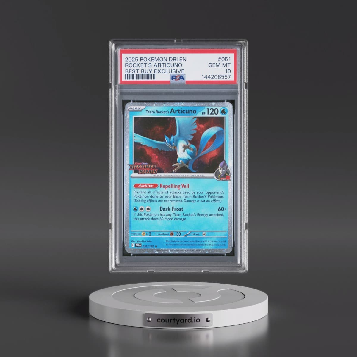 2025 Pokémon Dri EN-Destined Rivals #051 Team Rocket's Articuno - Best Buy Exclusive (PSA 10 GEM MINT)