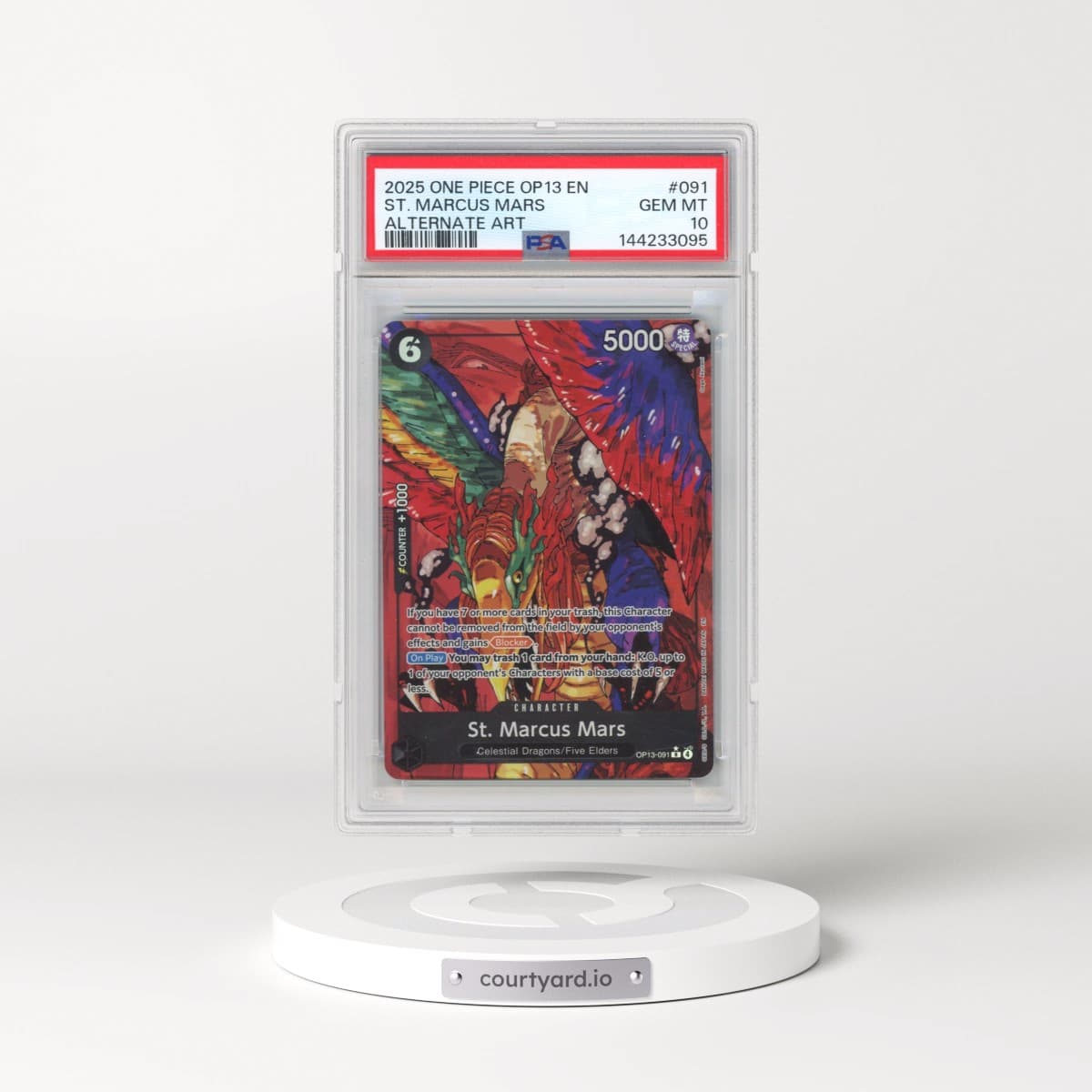 2025 One Piece OP13-Carrying on His Will #091 St. Marcus Mars - Alternate Art (PSA 10 GEM MINT)