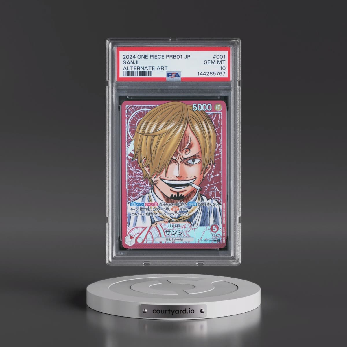 2024 One Piece Japanese PRB01-Premium Booster -One Piece Card the Best #001 Sanji - Alternate Art (PSA 10 GEM MINT)