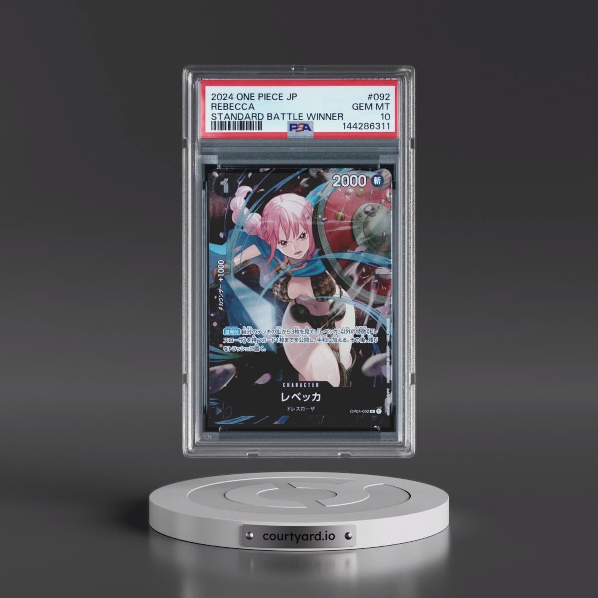2024 One Piece Japanese Promos #092 Rebecca - Standard Battle Winner (PSA 10 GEM MINT)