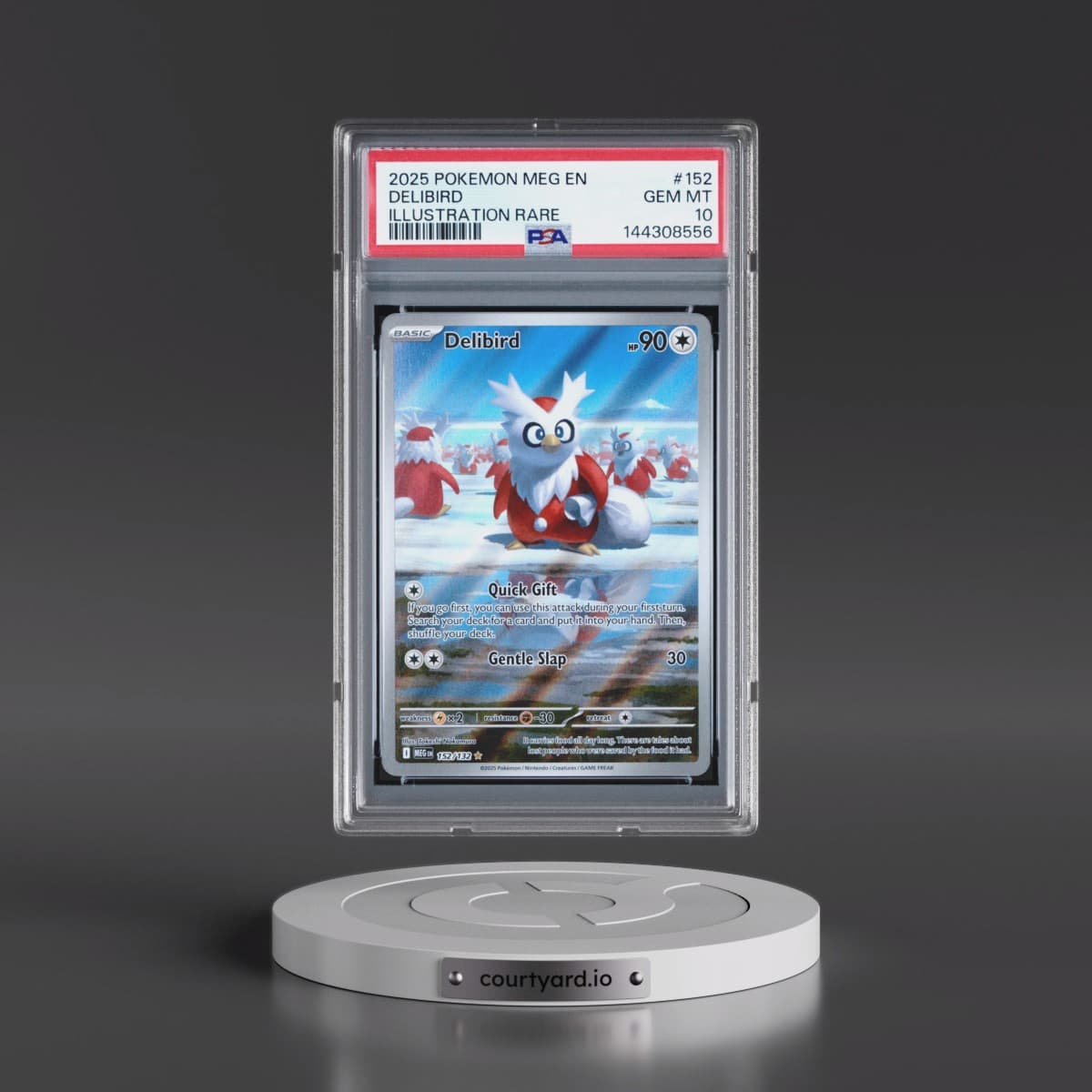 2025 Pokémon Meg EN-Mega Evolution #152 Delibird - Illustration Rare (PSA 10 GEM MINT)