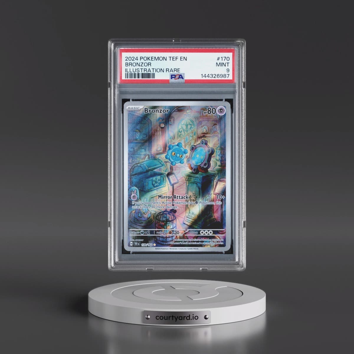 2024 Pokémon Tef EN-Temporal Forces #170 Bronzor - Illustration Rare (PSA 9 MINT)