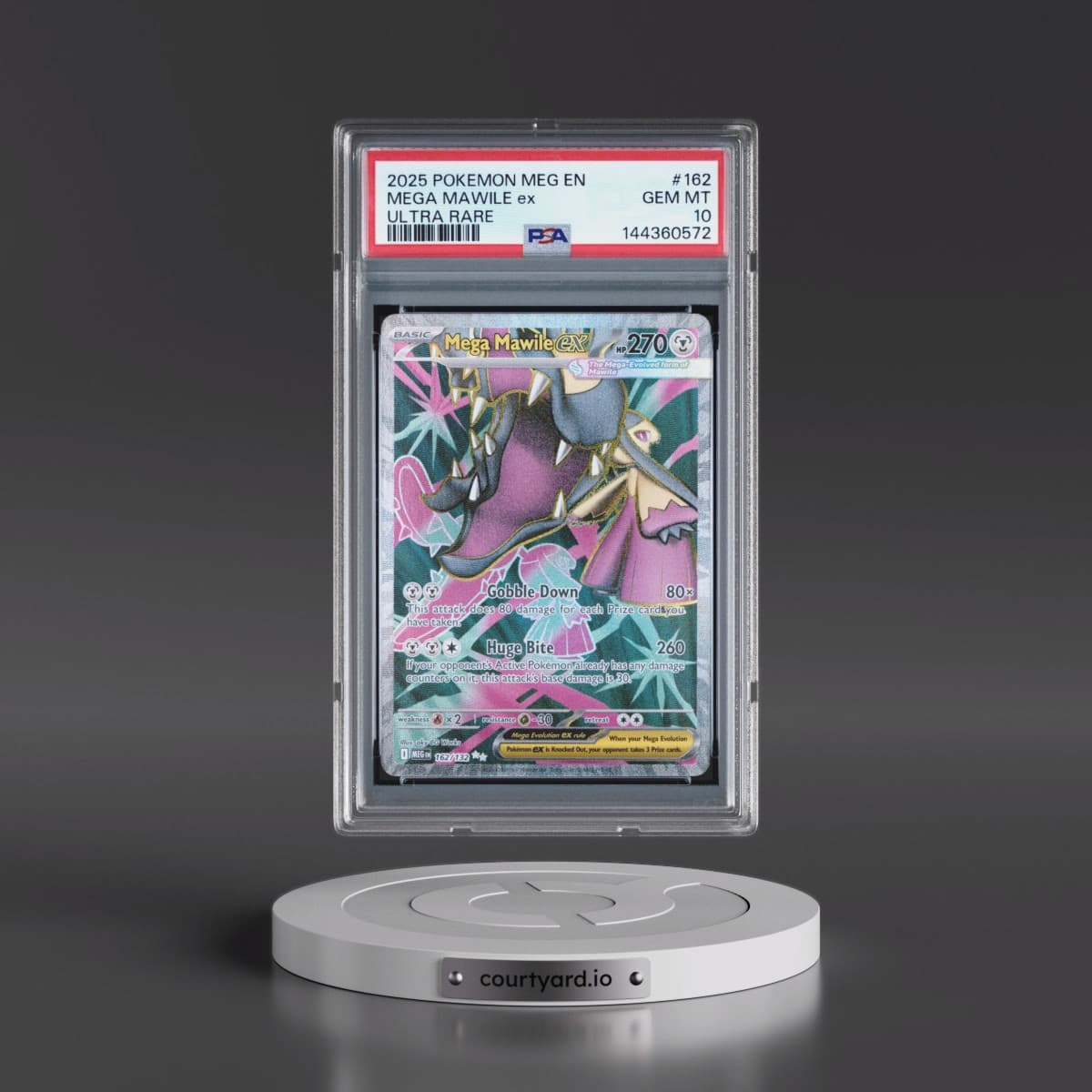 2025 Pokémon Meg EN-Mega Evolution #162 Mega Mawile EX - Holo Ultra Rare (PSA 10 GEM MINT)