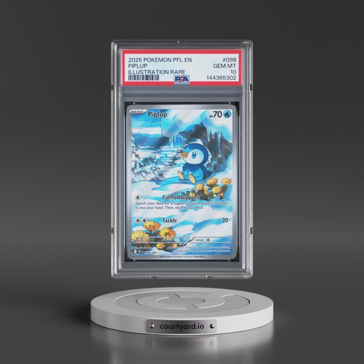 2025 Pokémon Pfl EN-Phantasmal Flames #098 Piplup - Illustration Rare (PSA 10 GEM MINT)