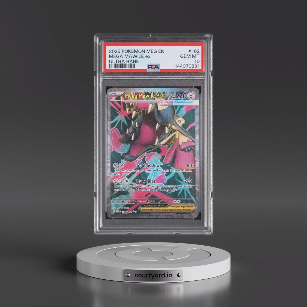 2025 Pokémon Meg EN-Mega Evolution #162 Mega Mawile EX - Holo Ultra Rare (PSA 10 GEM MINT)