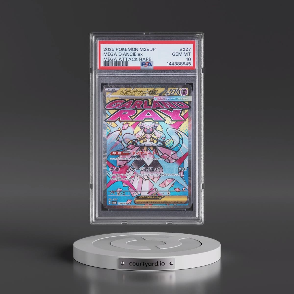 2025 Pokémon M2a-Mega Dream EX #227 Mega Diancie EX - Holo Mega Attack Rare (PSA 10 GEM MINT)