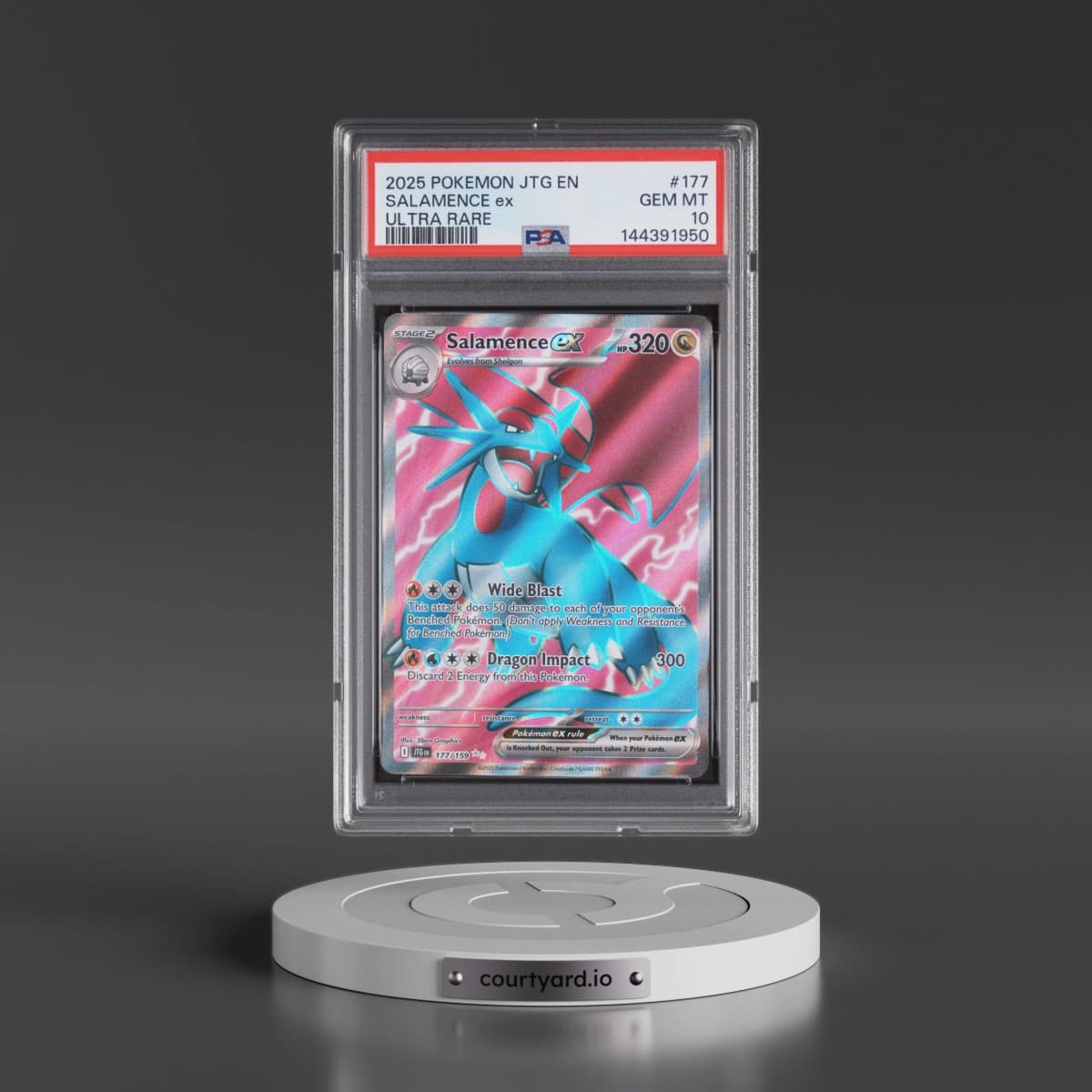 2025 Pokémon Jtg EN-Journey Together #177 Salamence EX - Holo Ultra Rare (PSA 10 GEM MINT)