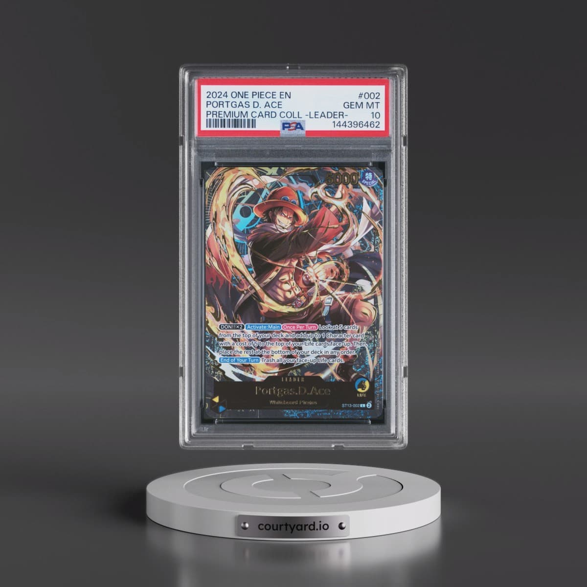2024 One Piece Premium Card Collection -Leader Collection #002 Portgas D. Ace (PSA 10 GEM MINT)