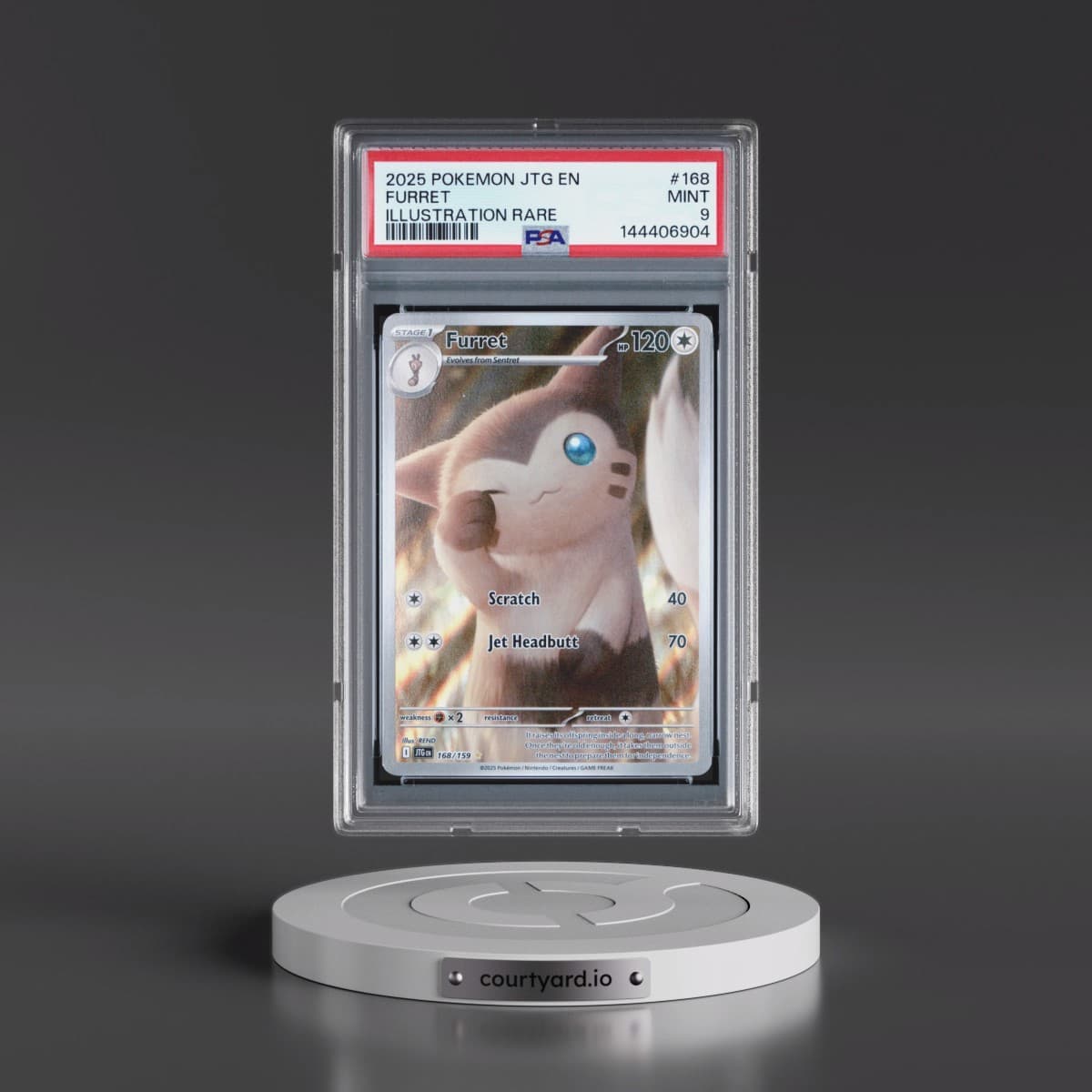2025 Pokémon Jtg EN-Journey Together #168 Furret - Illustration Rare (PSA 9 MINT)