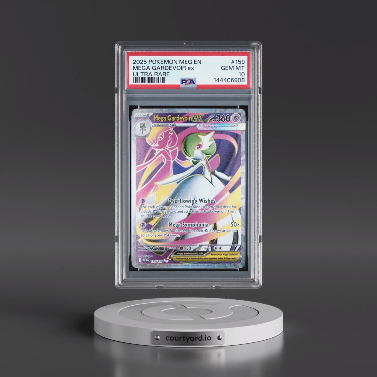 2025 Pokémon Meg EN-Mega Evolution #159 Mega Gardevoir EX - Holo Ultra Rare (PSA 10 GEM MINT)