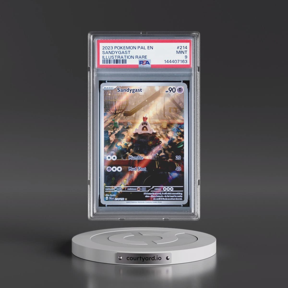 2023 Pokémon Pal EN-Paldea Evolved #214 Sandygast - Illustration Rare (PSA 9 MINT)