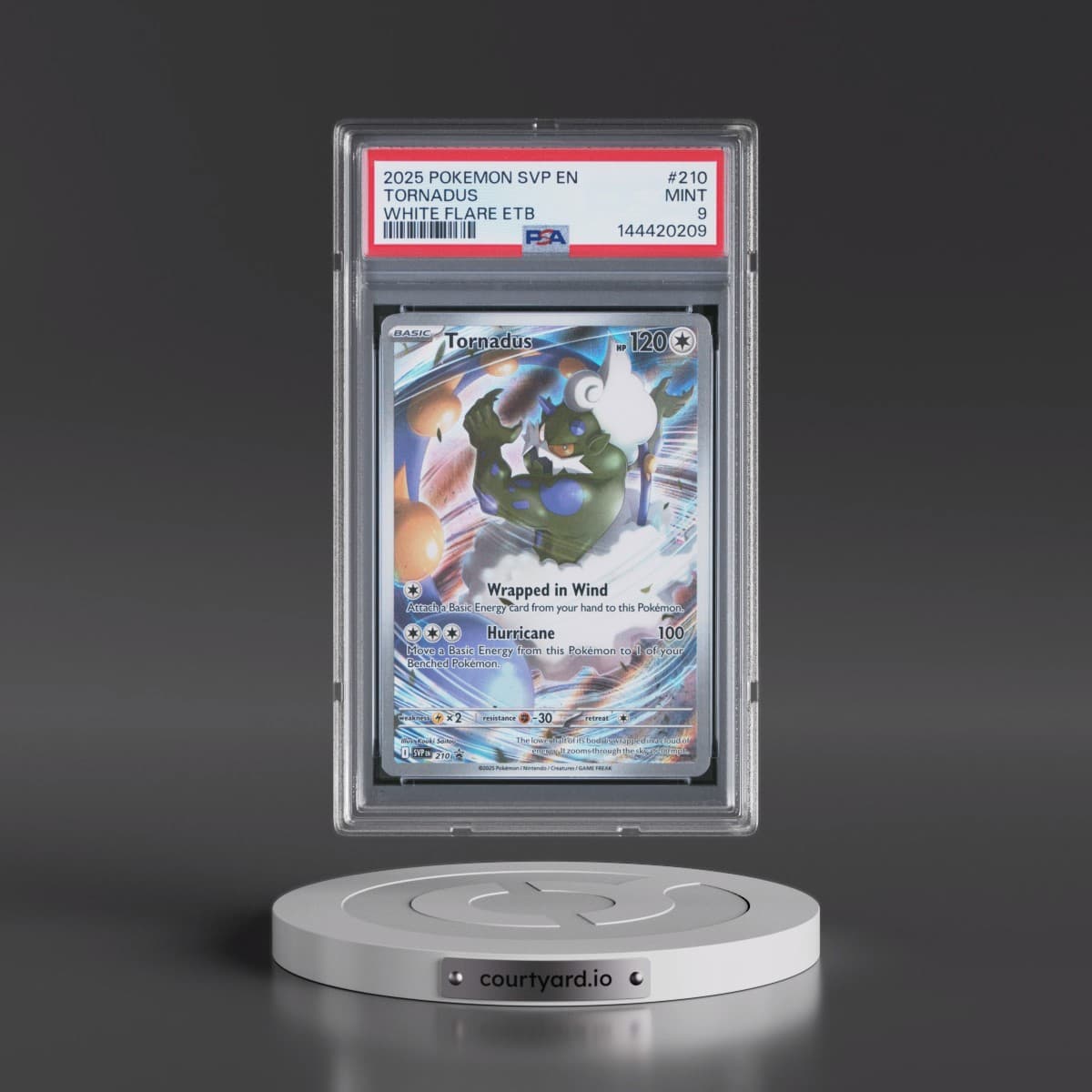 2025 Pokémon Svp EN-SV Black Star Promo #210 Tornadus - White Flare Elite Trainer Box (PSA 9 MINT)