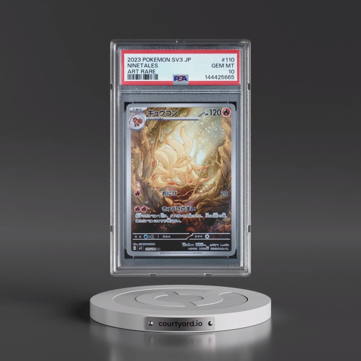 2023 Pokémon SV3-Ruler of the Black Flame #110 Ninetales - Art Rare (PSA 10 GEM MINT)
