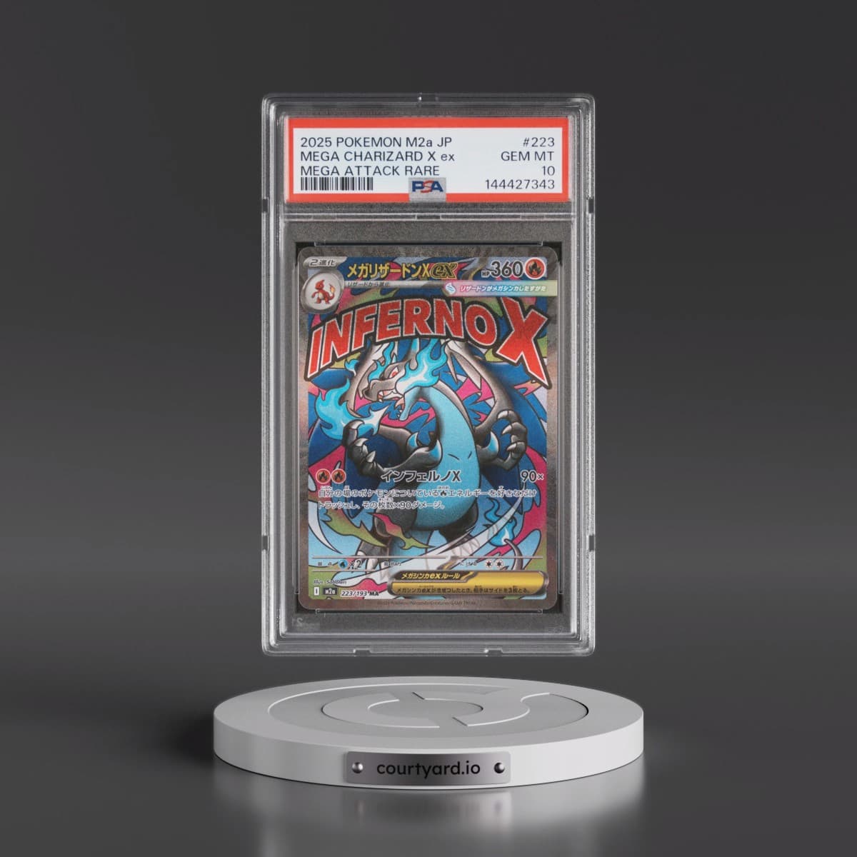 2025 Pokémon M2a-Mega Dream EX #223 Mega Charizard X EX - Holo Mega Attack Rare (PSA 10 GEM MINT)