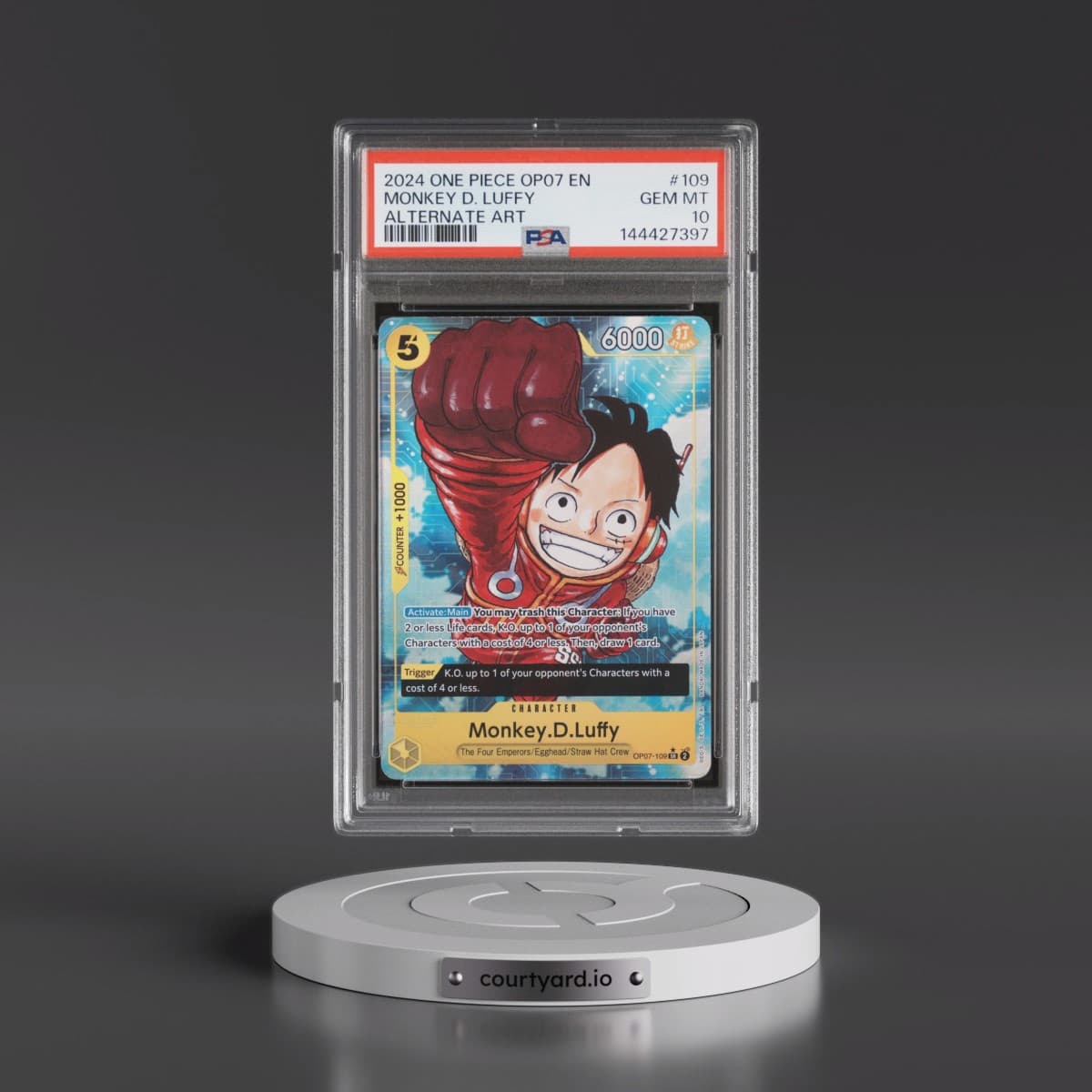 2024 One Piece OP07-500 Years in the Future #109 Monkey D. Luffy - Alternate Art (PSA 10 GEM MINT)