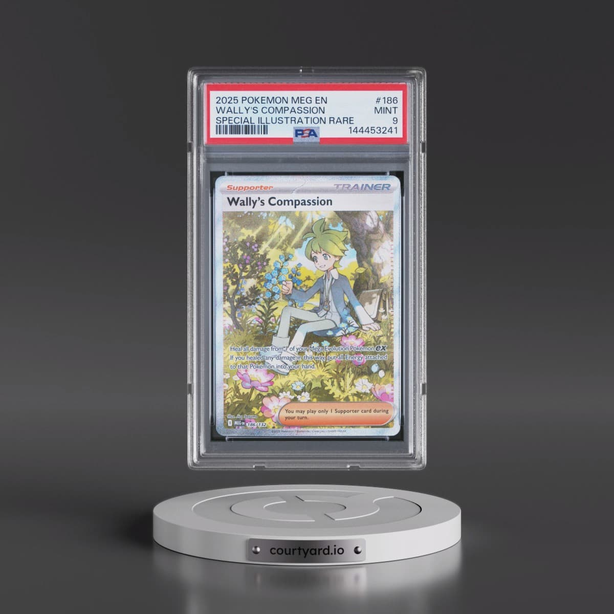 2025 Pokémon Meg EN-Mega Evolution #186 Wally's Compassion - Special Illustration Rare (PSA 9 MINT)