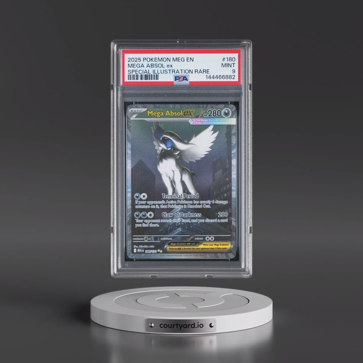 2025 Pokémon Meg EN-Mega Evolution #180 Mega Absol EX - Holo Special Illustration Rare (PSA 9 MINT)