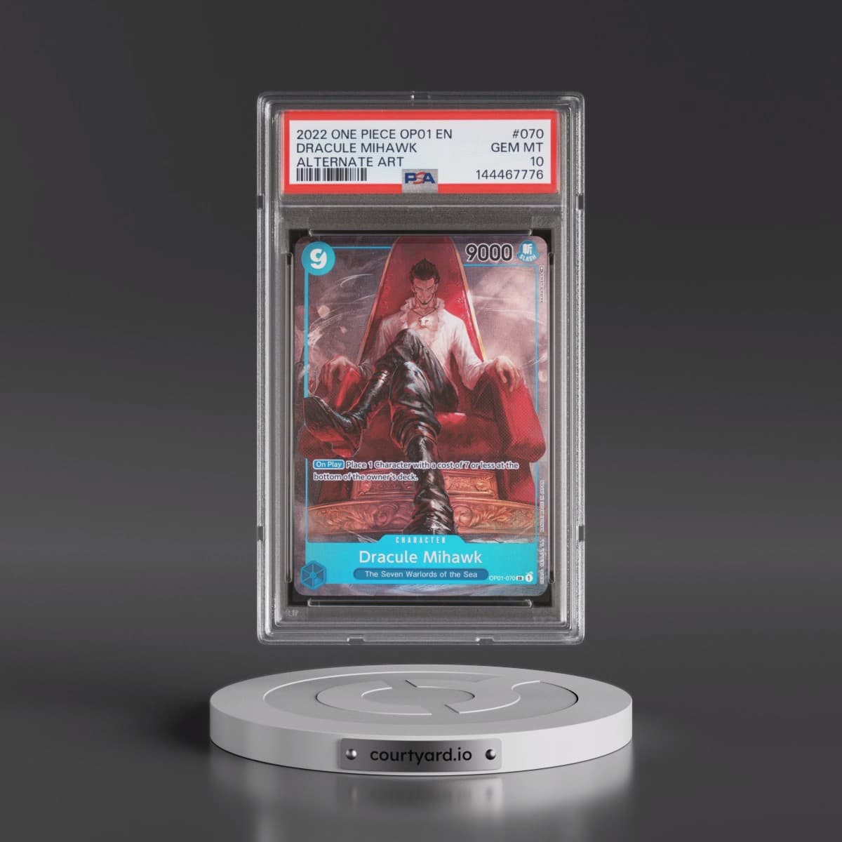 2022 One Piece OP01-Romance Dawn #070 Dracule Mihawk - Alternate Art (PSA 10 GEM MINT)