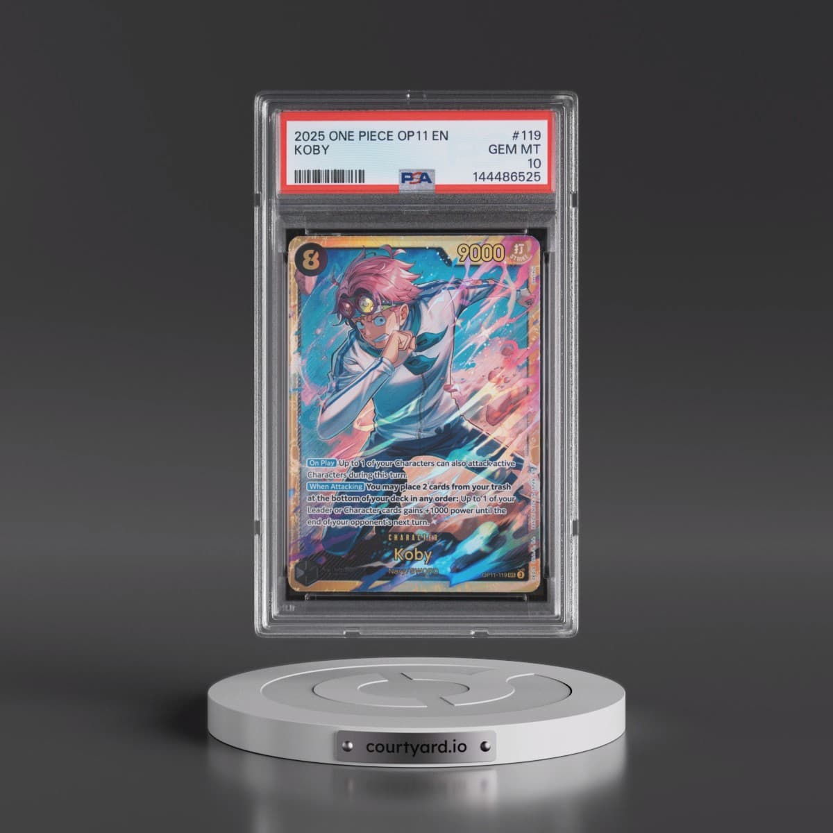 2025 One Piece OP11-A Fist of Divine Speed #119 Koby (PSA 10 GEM MINT)