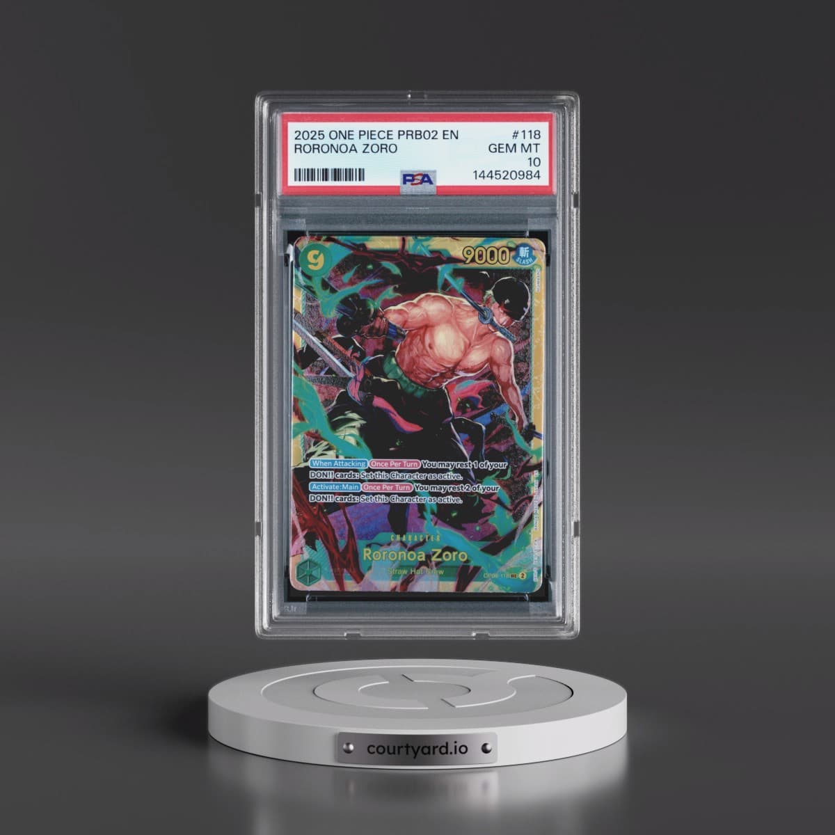 2025 One Piece PRB02-Premium Booster -One Piece Card the Best- Vol.2 #118 Roronoa Zoro (PSA 10 GEM MINT)