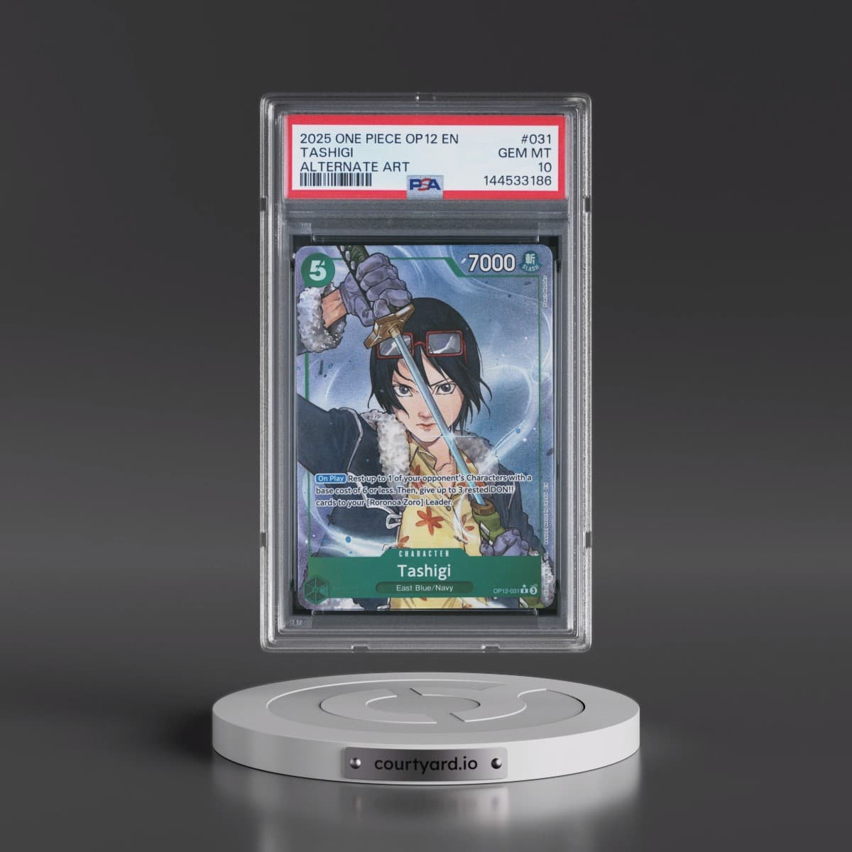 2025 One Piece OP12-Legacy of the Master #031 Tashigi - Alternate Art (PSA 10 GEM MINT)