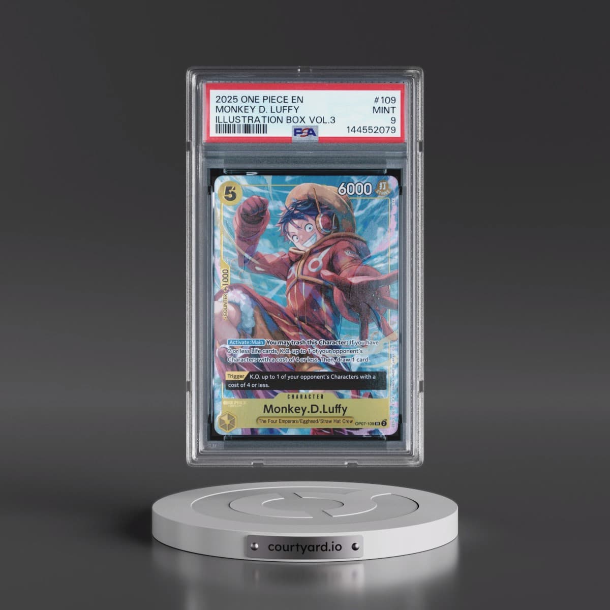 2025 One Piece Promos #109 Monkey D. Luffy - Illustration Box Vol.3 (PSA 9 MINT)