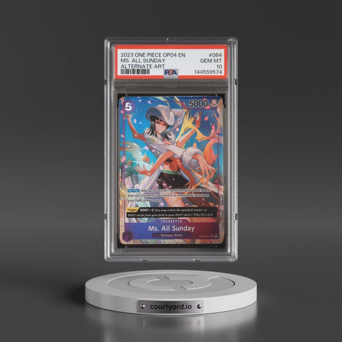 2023 One Piece Kingdoms of Intrigue #064 MS. All Sunday - Alternate Art (PSA 10 GEM MINT)