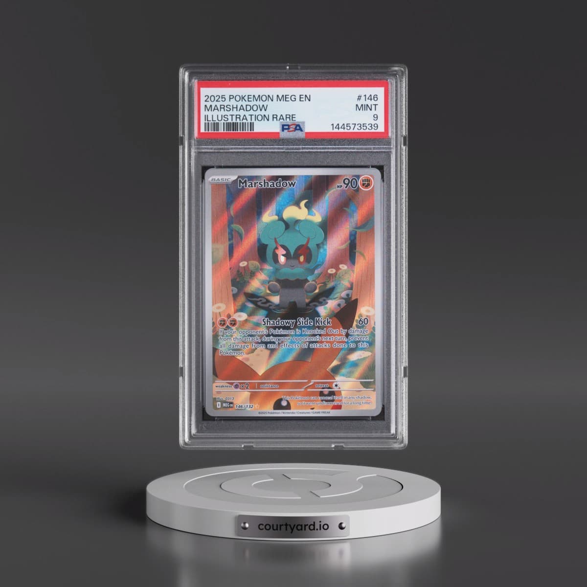 2025 Pokémon Meg EN-Mega Evolution #146 Marshadow - Illustration Rare (PSA 9 MINT)