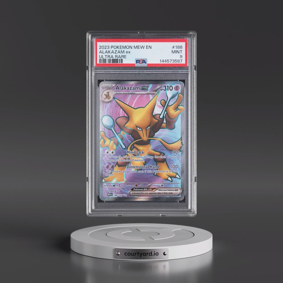 2023 Pokémon Mew EN-151 #188 Alakazam EX - Holo Ultra Rare (PSA 9 MINT)
