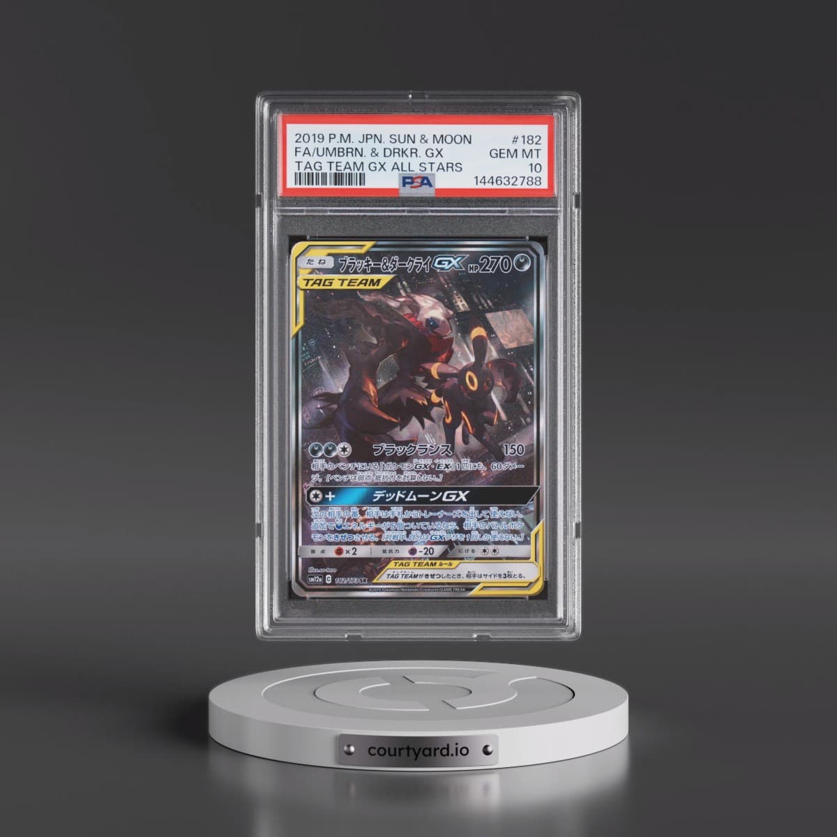 2019 Pokémon Sun & Moon Tag Team GX All Stars #182 Umbreon & Darkrai GX - Holo Full Art (PSA 10 GEM MINT)