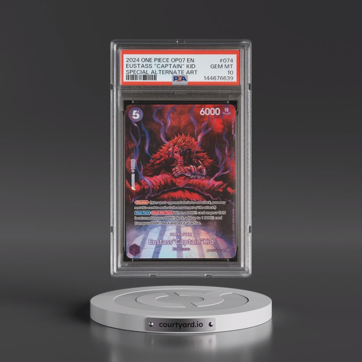 2024 One Piece OP07-500 Years in the Future #074 Eustass "Captain" Kid - Special Alternate Art (PSA 10 GEM MINT)