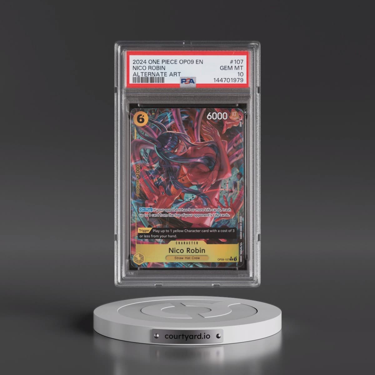 2024 One Piece OP09-Emperors in the New World #107 Nico Robin - Alternate Art (PSA 10 GEM MINT)