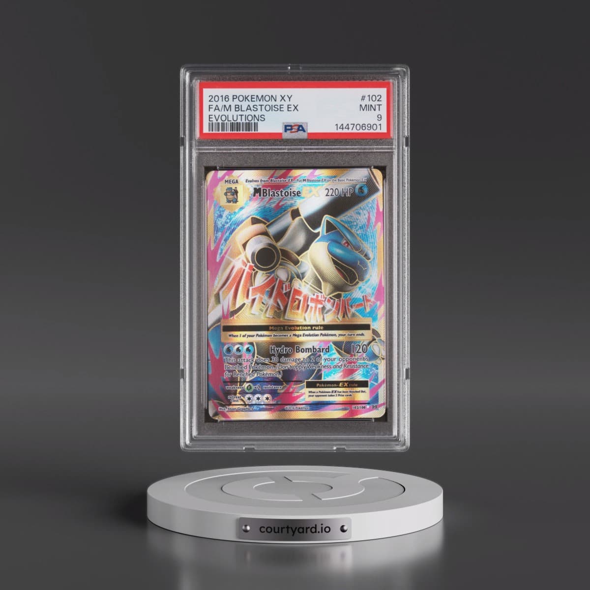 2016 Pokémon XY Evolutions #102 M Blastoise EX - Holo Full Art (PSA 9 MINT)