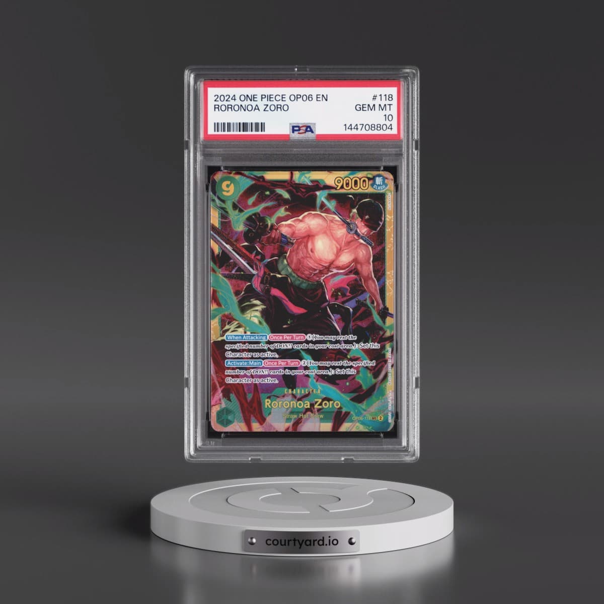 2024 One Piece OP06-Wings of the Captain #118 Roronoa Zoro (PSA 10 GEM MINT)