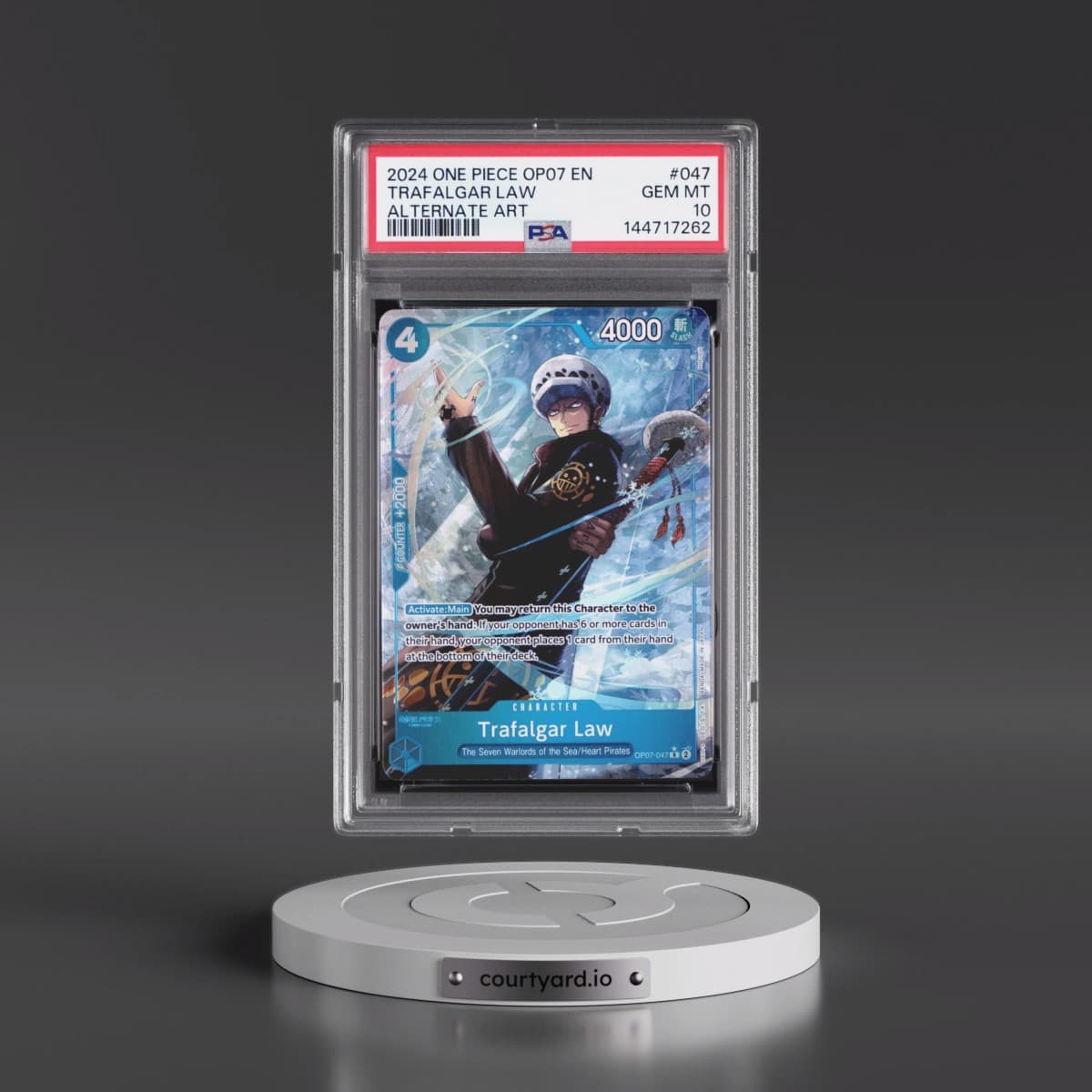2024 One Piece OP07-500 Years in the Future #047 Trafalgar Law - Alternate Art (PSA 10 GEM MINT)