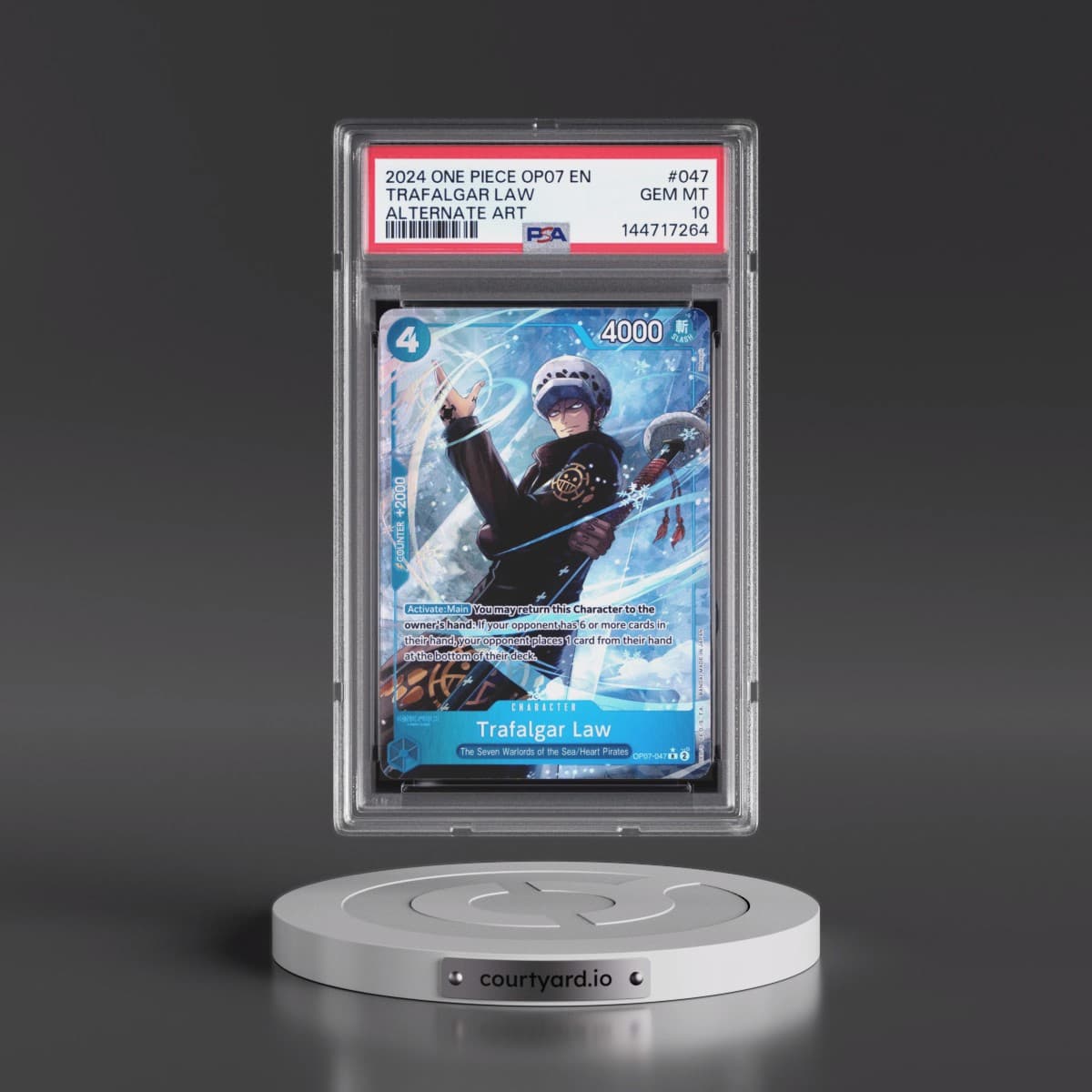 2024 One Piece OP07-500 Years in the Future #047 Trafalgar Law - Alternate Art (PSA 10 GEM MINT)