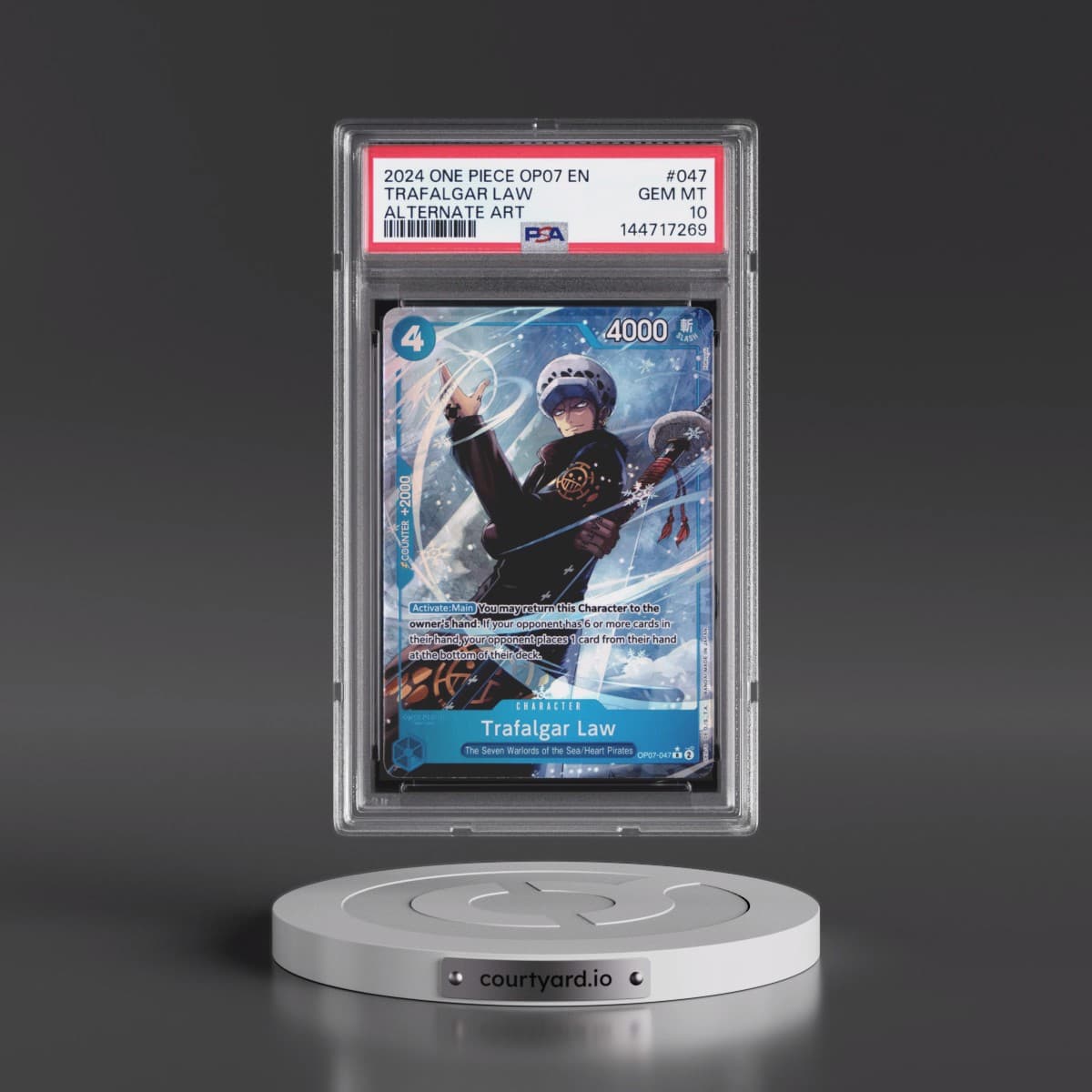 2024 One Piece OP07-500 Years in the Future #047 Trafalgar Law - Alternate Art (PSA 10 GEM MINT)