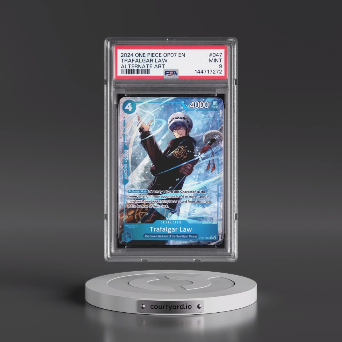 2024 One Piece OP07-500 Years in the Future #047 Trafalgar Law - Alternate Art (PSA 9 MINT)