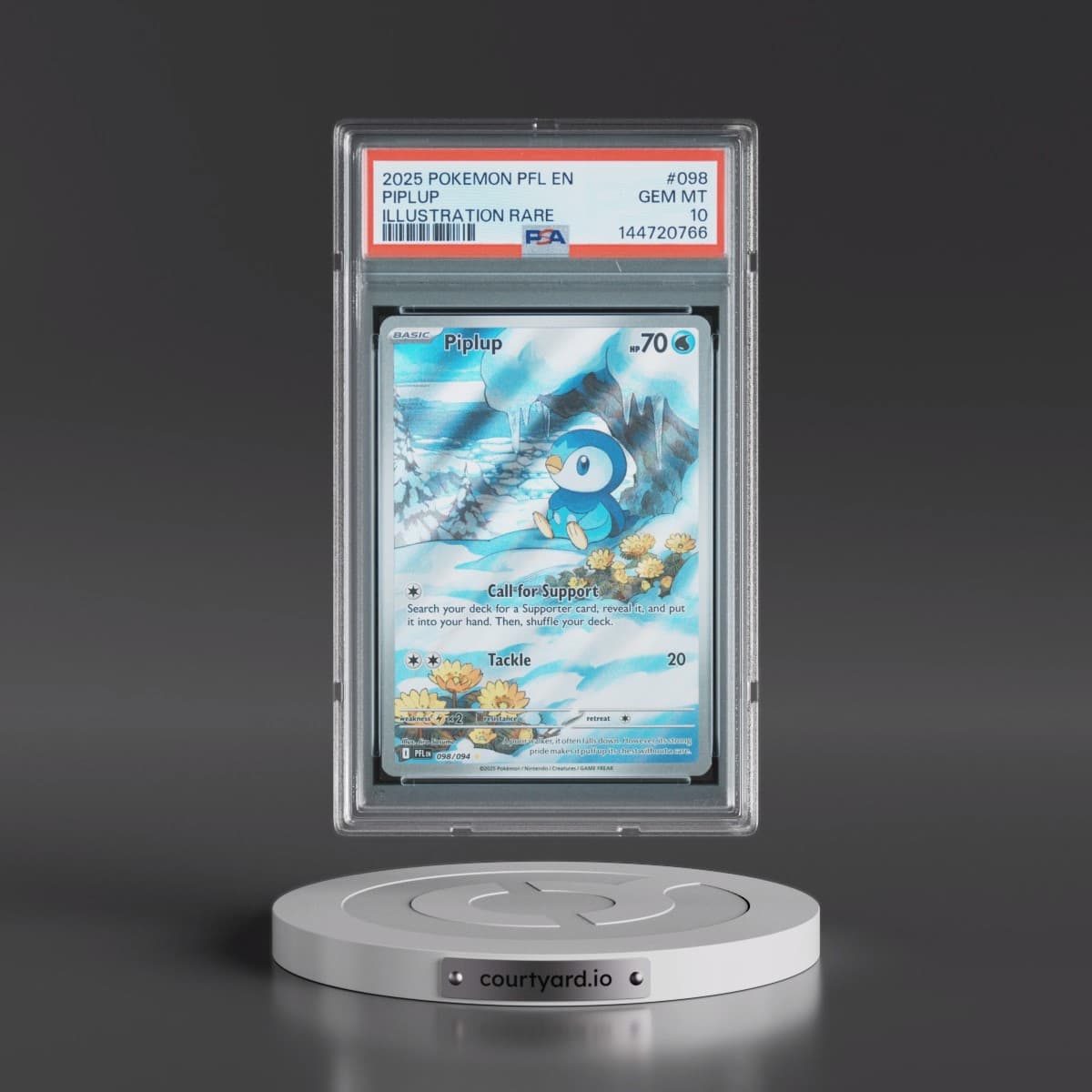 2025 Pokémon Pfl EN-Phantasmal Flames #098 Piplup - Illustration Rare (PSA 10 GEM MINT)