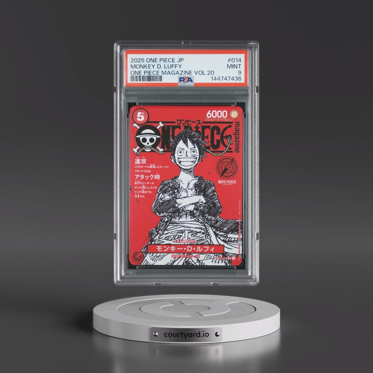 2025 One Piece Japanese Promos #014 Monkey D. Luffy - One Piece Magazine Vol.20 (PSA 9 MINT)