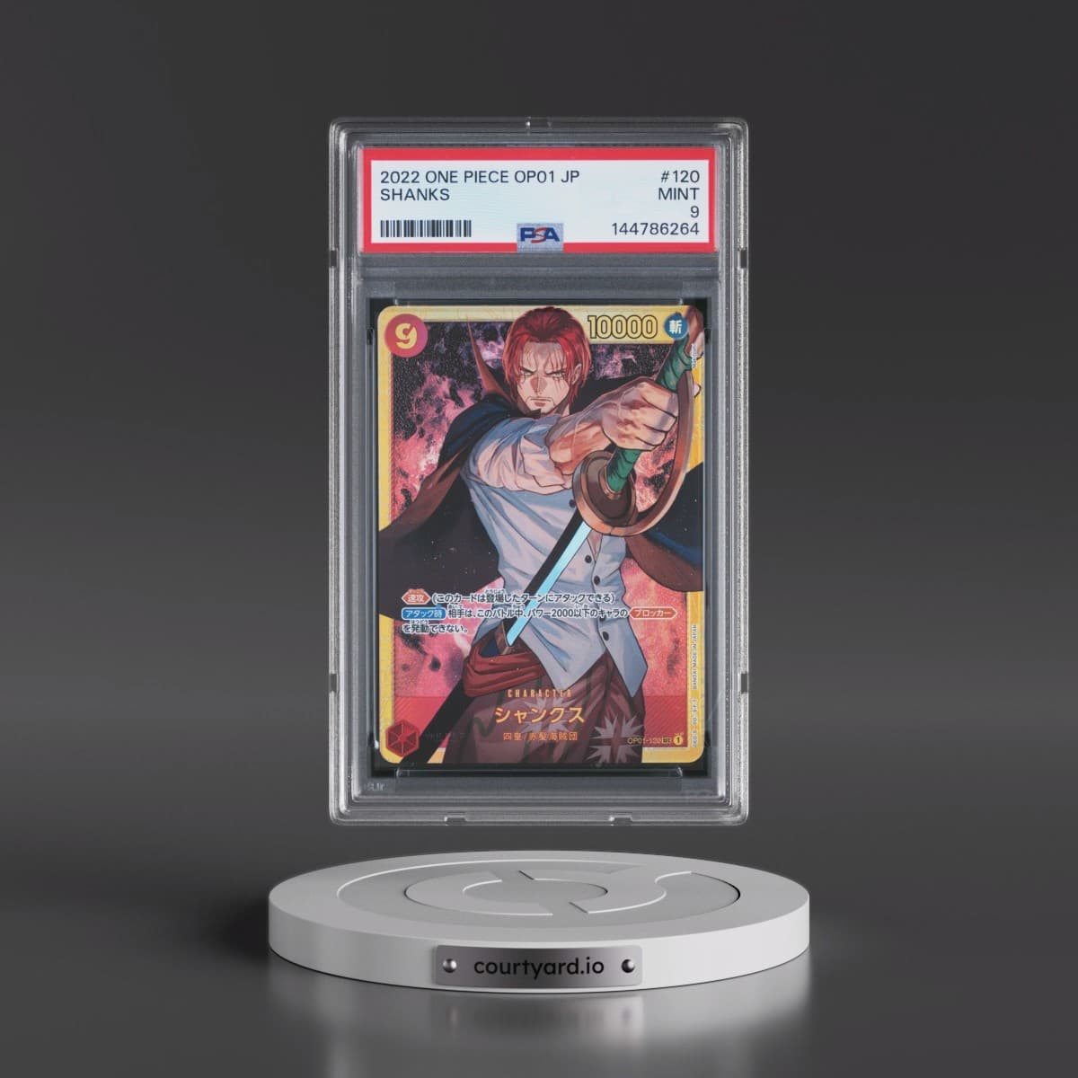 2022 One Piece Japanese OP01-Romance Dawn #120 Shanks (PSA 9 MINT)