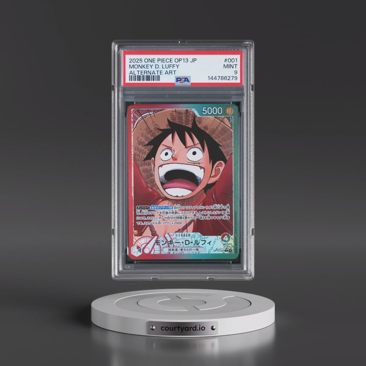 2025 One Piece Japanese OP13-Carrying on His Will #001 Monkey D. Luffy - Alternate Art (PSA 9 MINT)