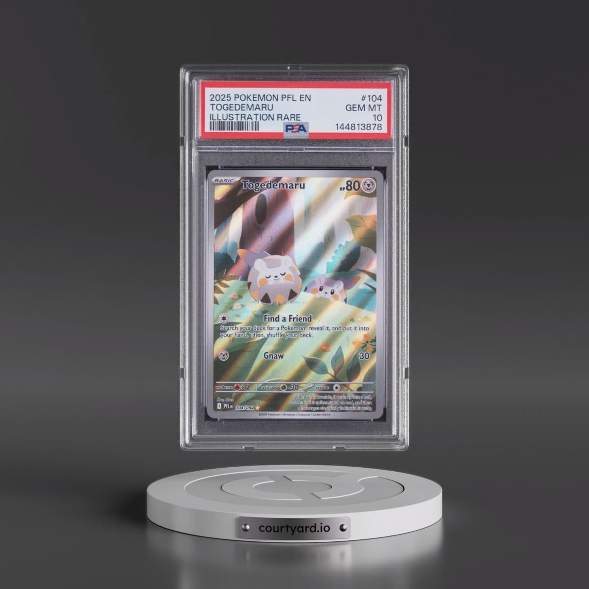 2025 Pokémon Pfl EN-Phantasmal Flames #104 Togedemaru - Illustration Rare (PSA 10 GEM MINT)