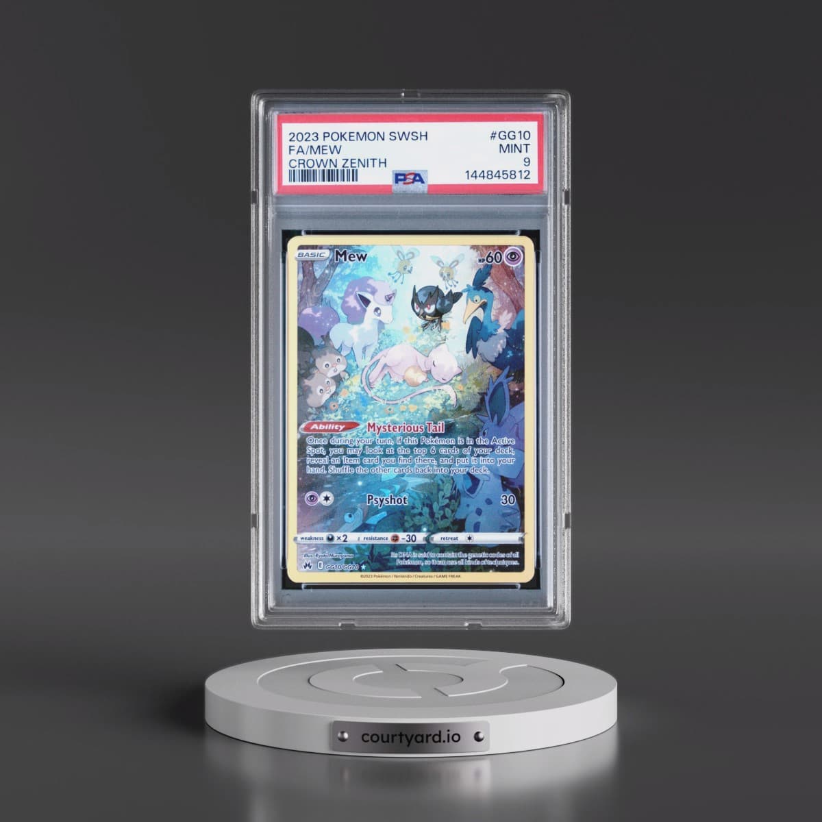 2023 Pokémon Sword and Shield Crown Zenith #GG10 Mew - Full Art (PSA 9 MINT)