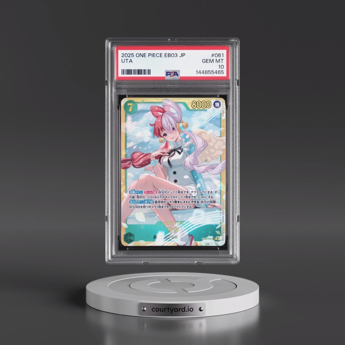 2025 One Piece Japanese EB03-Extra Booster -One Piece Heroines Edition #061 Uta (PSA 10 GEM MINT)