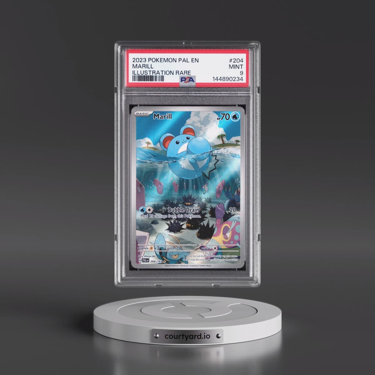 2023 Pokémon Pal EN-Paldea Evolved #204 Marill - Illustration Rare (PSA 9 MINT)