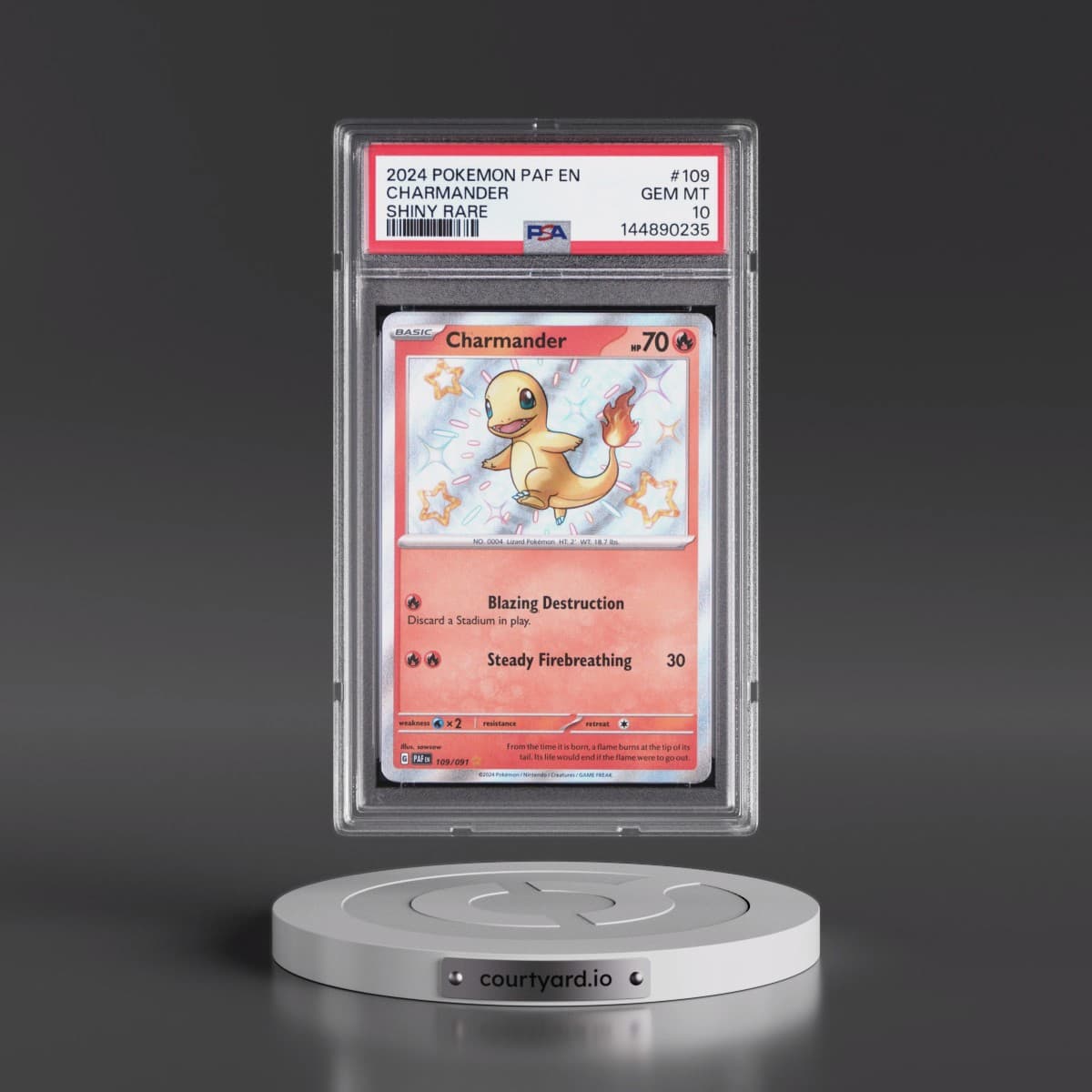 2024 Pokémon Paf EN-Paldean Fates #109 Charmander - Shiny Rare (PSA 10 GEM MINT)