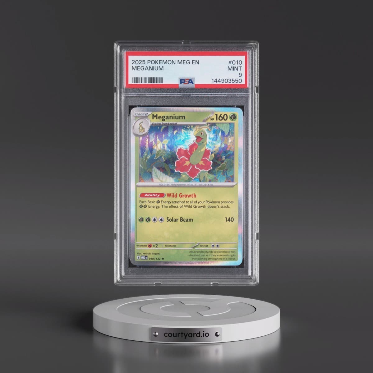 2025 Pokémon Meg EN-Mega Evolution #010 Meganium (PSA 9 MINT)